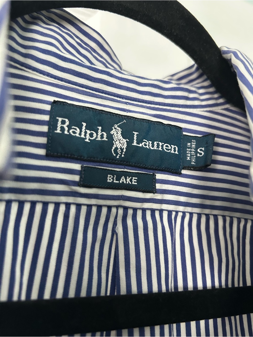 Ralph Lauren Navy & White Striped Button-Down Shirt - Picture 2 of 3